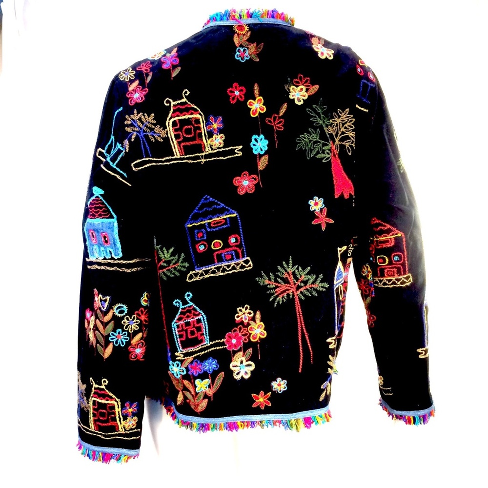 - Chico's Black Embroidered Art to Wear Jack…